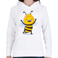 PRINTFASHION Méhecske 1 - Női kapucnis pulóver - Fehér női pulóver, kardigán