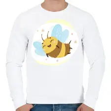 PRINTFASHION Méhecske 4 - Férfi pulóver - Fehér férfi pulóver, kardigán