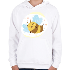 PRINTFASHION Méhecske 4 - Gyerek kapucnis pulóver - Fehér