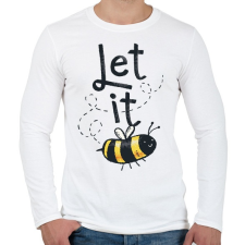 PRINTFASHION Méhecske - Let it bee - Férfi hosszú ujjú póló - Fehér férfi póló