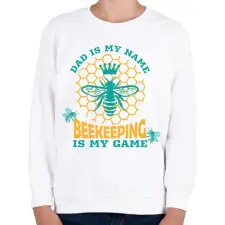 PRINTFASHION Méhész apa - Gyerek pulóver - Fehér gyerek pulóver, kardigán