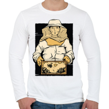 PRINTFASHION Méhész - Férfi hosszú ujjú póló - Fehér férfi póló