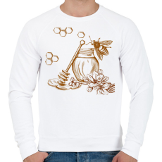 PRINTFASHION Méhész  - Férfi pulóver - Fehér