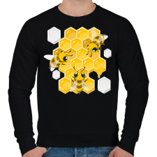 PRINTFASHION méhész - Férfi pulóver - Fekete férfi pulóver, kardigán