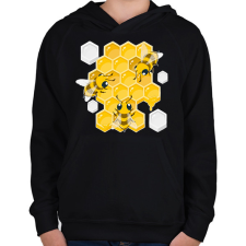 PRINTFASHION méhész - Gyerek kapucnis pulóver - Fekete gyerek pulóver, kardigán