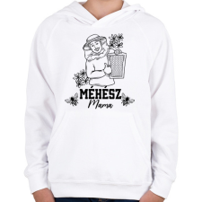 PRINTFASHION Méhész mama - Gyerek kapucnis pulóver - Fehér gyerek pulóver, kardigán