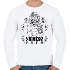 PRINTFASHION Méhész papa - Férfi pulóver - Fehér férfi pulóver, kardigán