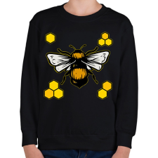 PRINTFASHION méhészet - Gyerek pulóver - Fekete gyerek pulóver, kardigán