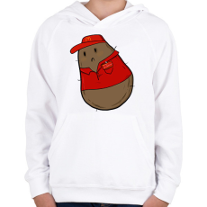 PRINTFASHION Mekis krumpli - Gyerek kapucnis pulóver - Fehér