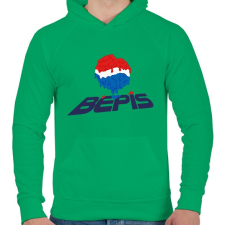PRINTFASHION Melted Bepis - Férfi kapucnis pulóver - Zöld férfi pulóver, kardigán