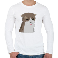 PRINTFASHION Mém cica #1 - Férfi hosszú ujjú póló - Fehér