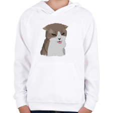 PRINTFASHION Mém cica #1 - Gyerek kapucnis pulóver - Fehér gyerek pulóver, kardigán