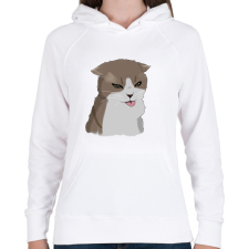 PRINTFASHION Mém cica #1 - Női kapucnis pulóver - Fehér női pulóver, kardigán