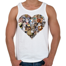 PRINTFASHION Meme cat heart - Férfi atléta - Fehér