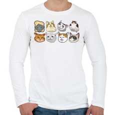 PRINTFASHION meme cats - Férfi hosszú ujjú póló - Fehér