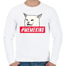 PRINTFASHION Meme King - Férfi pulóver - Fehér