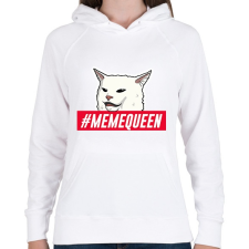 PRINTFASHION Meme Queen - Női kapucnis pulóver - Fehér női pulóver, kardigán