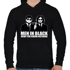 PRINTFASHION Men in Black - Trónok harca black - Férfi kapucnis pulóver - Fekete férfi pulóver, kardigán