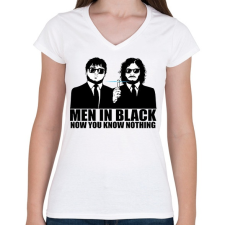 PRINTFASHION Men in Black - Trónok harca - Női V-nyakú póló - Fehér női póló