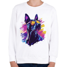 PRINTFASHION Menő Doberman - Gyerek pulóver - Fehér gyerek pulóver, kardigán