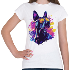 PRINTFASHION Menő Doberman - Női póló - Fehér női póló