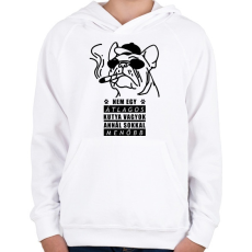 PRINTFASHION Menő kutya - Gyerek kapucnis pulóver - Fehér