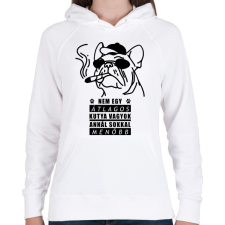 PRINTFASHION Menő kutya - Női kapucnis pulóver - Fehér női pulóver, kardigán