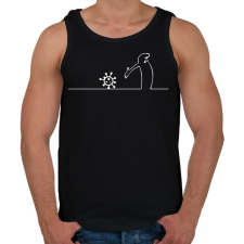 PRINTFASHION Menő Manó és a koronavírus / fehér minta - Férfi atléta - Fekete atléta, trikó