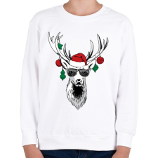 PRINTFASHION Menő szarvas - Gyerek pulóver - Fehér gyerek pulóver, kardigán
