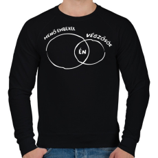 PRINTFASHION Menő végzős fehér - Férfi pulóver - Fekete