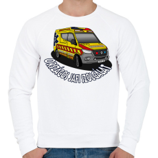 PRINTFASHION mentőautó 1 - Férfi pulóver - Fehér