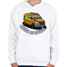 PRINTFASHION mentőautó 1 - Gyerek kapucnis pulóver - Fehér gyerek pulóver, kardigán