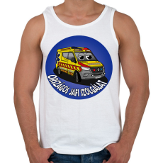 PRINTFASHION mentőautó pisti 3 - Férfi atléta - Fehér