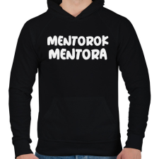 PRINTFASHION MENTOROK MENTORA - Férfi kapucnis pulóver - Fekete férfi pulóver, kardigán