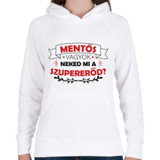 PRINTFASHION Mentős vagyok - Szupererő - Női kapucnis pulóver - Fehér