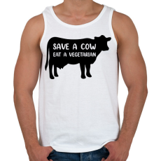 PRINTFASHION Mentsd meg egy  tehenet - Férfi atléta - Fehér