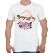 PRINTFASHION Menyasszony (arany keretes) - Férfi póló - Fehér férfi póló
