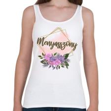 PRINTFASHION Menyasszony (arany keretes) - Női atléta - Fehér női trikó