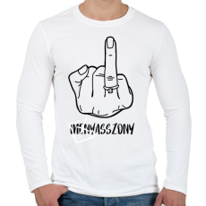 PRINTFASHION Menyasszony VS. Asszony - vicces póló minta lánybúcsúra a menyasszonynak - Férfi hosszú ujjú póló - Fehér