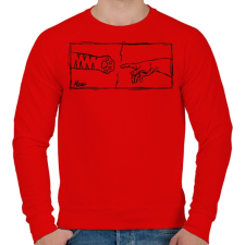 PRINTFASHION Meow - Férfi pulóver - Piros férfi pulóver, kardigán