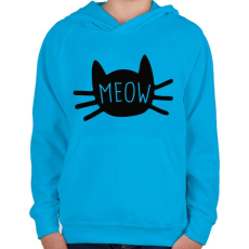 PRINTFASHION Meow  - Gyerek kapucnis pulóver - Azúrkék