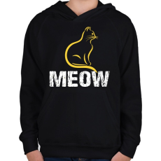 PRINTFASHION MEOW - Gyerek kapucnis pulóver - Fekete