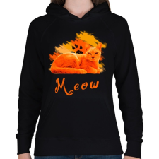 PRINTFASHION meow - Női kapucnis pulóver - Fekete női pulóver, kardigán