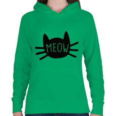 PRINTFASHION Meow  - Női kapucnis pulóver - Zöld