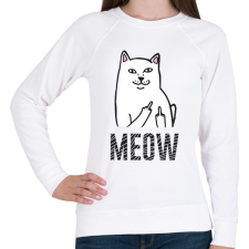 PRINTFASHION Meow - Női pulóver - Fehér női pulóver, kardigán