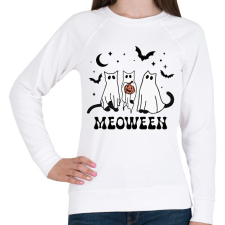 PRINTFASHION Meoween - Női pulóver - Fehér női pulóver, kardigán
