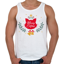 PRINTFASHION Meowy Catmas - Férfi atléta - Fehér atléta, trikó
