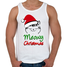 PRINTFASHION Meowy Christmas! - Férfi atléta - Fehér atléta, trikó