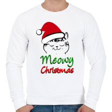 PRINTFASHION Meowy Christmas! - Férfi pulóver - Fehér férfi pulóver, kardigán