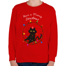 PRINTFASHION MEOWY CHRISTMAS - Gyerek pulóver - Piros